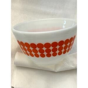 Vintage PYREX Orange Polkadot Small Bowl